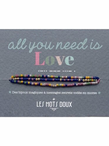 bracelet all you need is Love en code morse