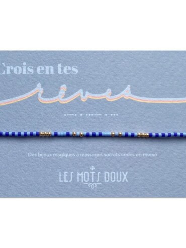 Bracelet en code morse "Crois en tes rêves". Bijou porte-bonheur