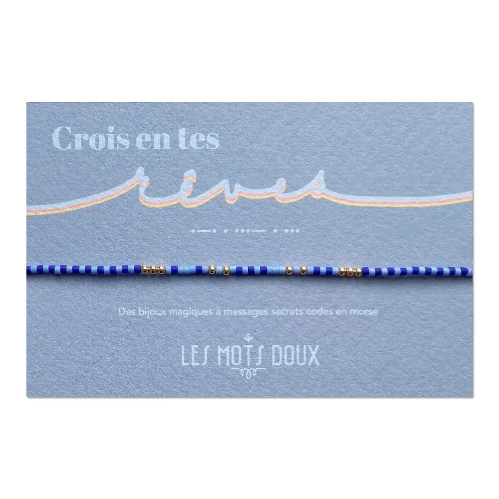 Bracelet Crois en tes Rêves - Bijou code Morse - Les Mots Doux