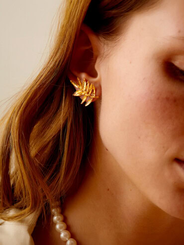 Boucles d'oreilles matrona. Bijoux feuilles d'olivier