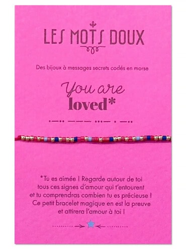 Bracelet code morse à message secret : you are loved
