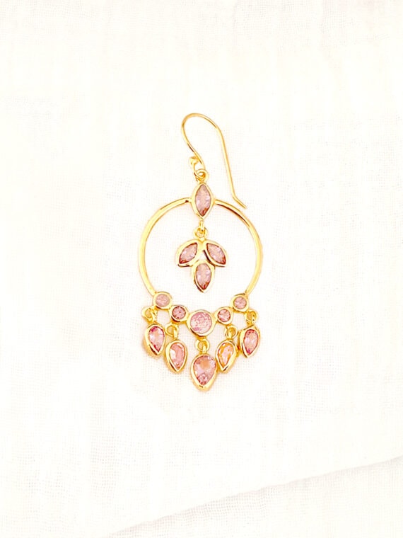 Boucles d'oreilles anthea quartz rose
