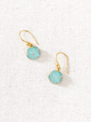 Boucles fleur tiny iris Aqua