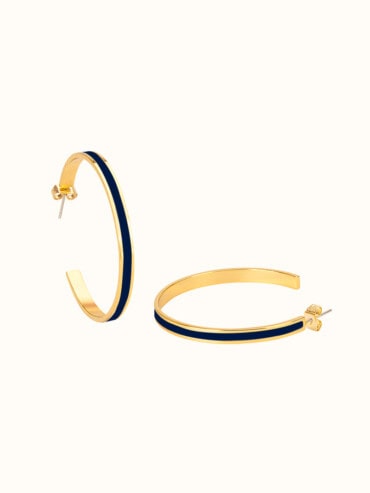 Créoles bangle bleu encore nuit