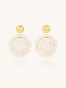 boucles d'oreilles pendantes mini Espagnola Blanc sable