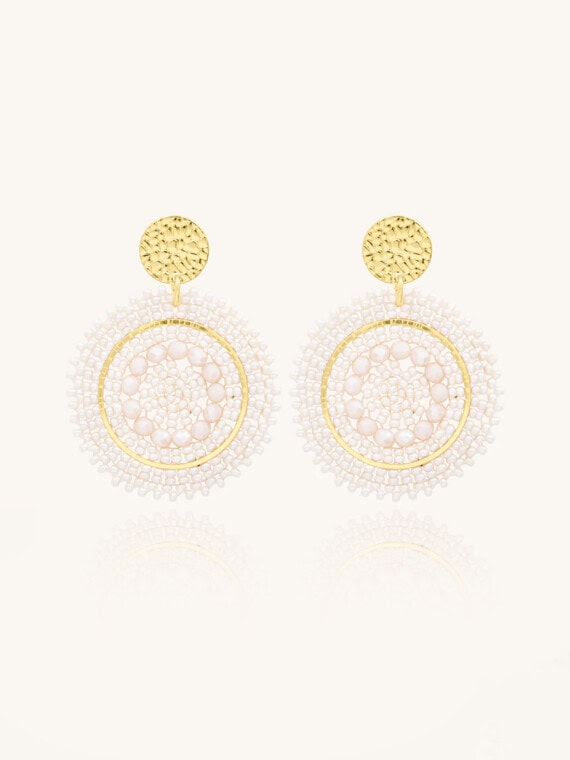 boucles d'oreilles pendantes mini Espagnola Blanc sable