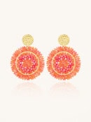 boucles d'oreilles pendantes mini Espagnola corail