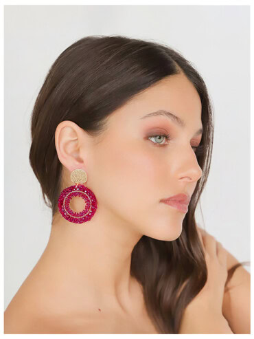 Boucles d'oreilles atacama prune femme