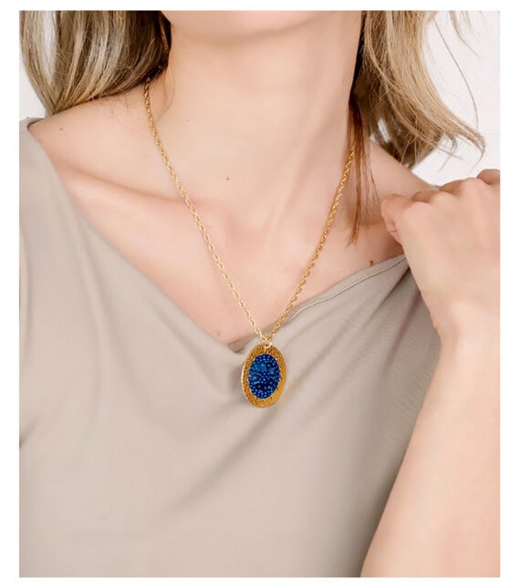 Collier Isabella Bleu marine