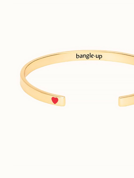 Jonc doré gri-gri coeur bangle up