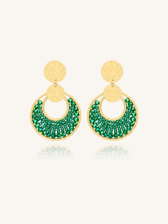 Boucles mini luna vert emeraude