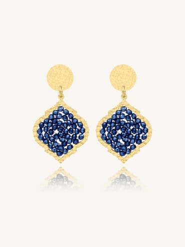 Boucles d'oreilles mini diamante marine