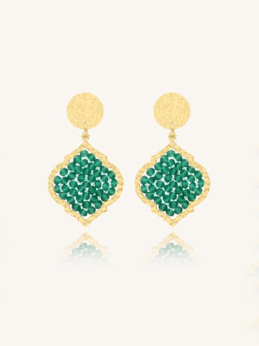 Boucles d'oreilles mini diamante vert emeraude